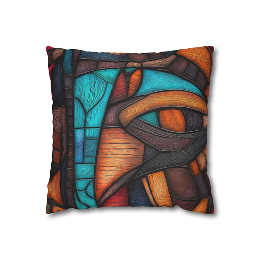 Geometric Kaleidoscope - Square Polyester Pillowcase