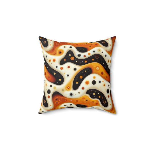 Brown Swirlino Polyester Pillow 4