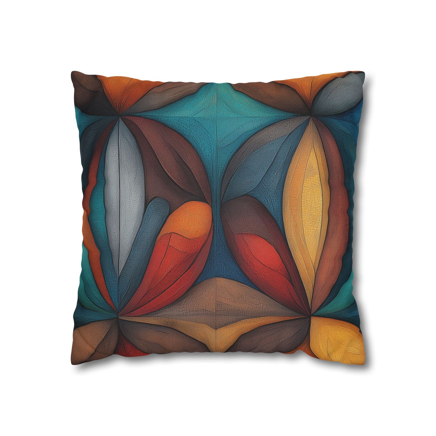 Kaleidoscopic Petals - Square Polyester Pillowcase