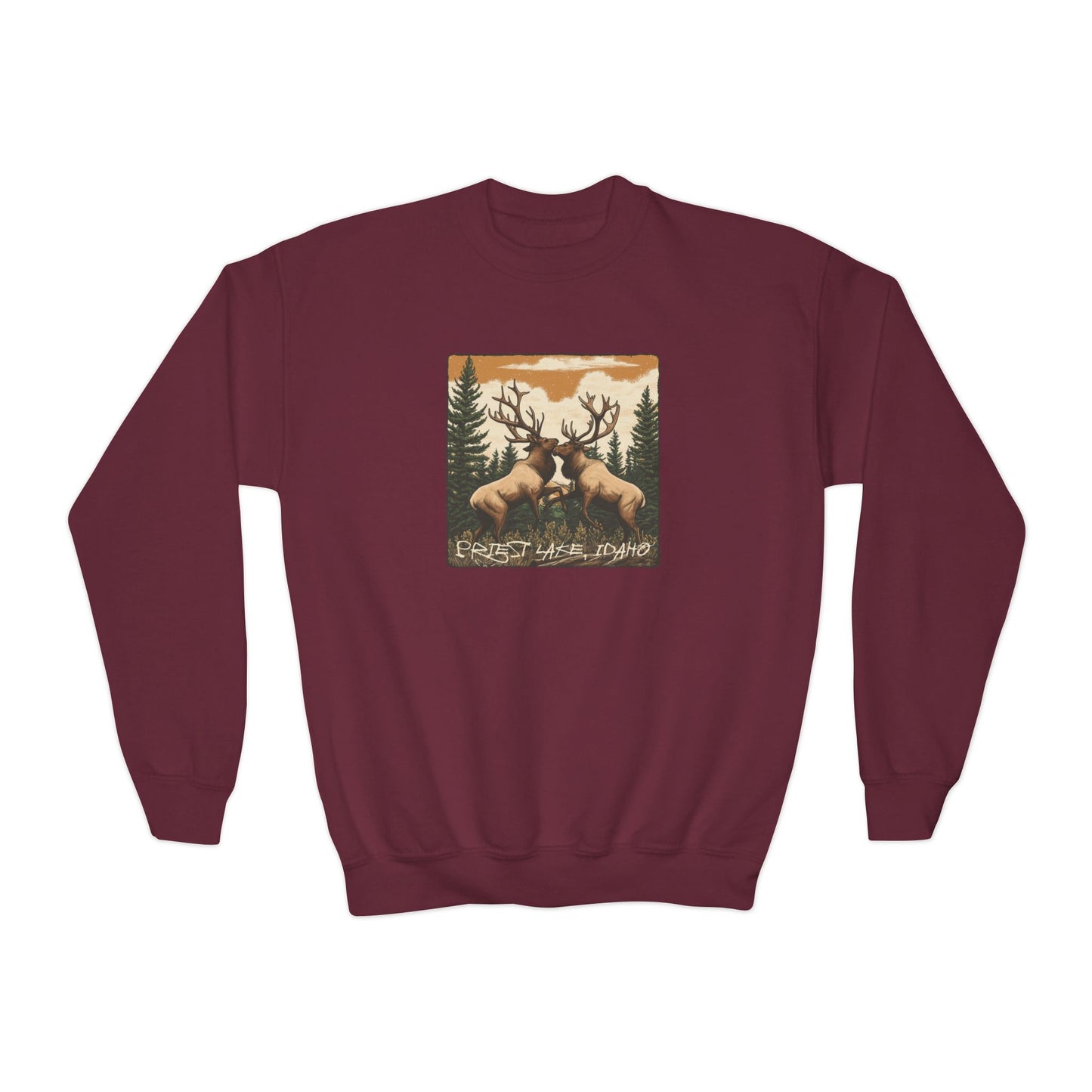 Priest Lake Elk Youth Crewneck Sweatshirt