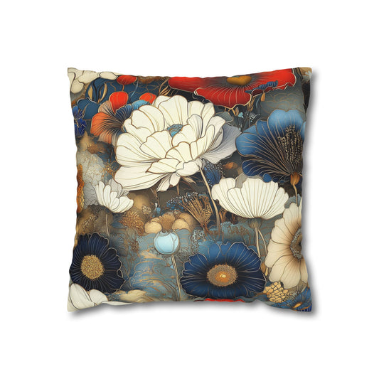 Vibrant Petals - Square Polyester Pillowcase