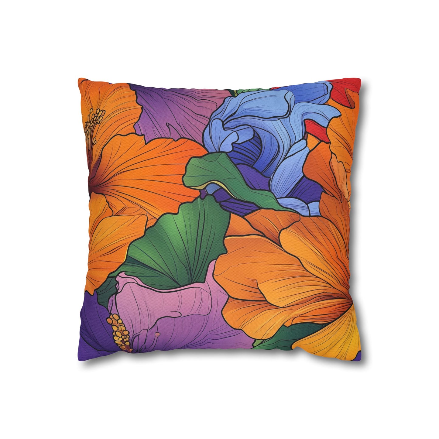 Tropical Kaleidoscope- Square Polyester Pillowcase