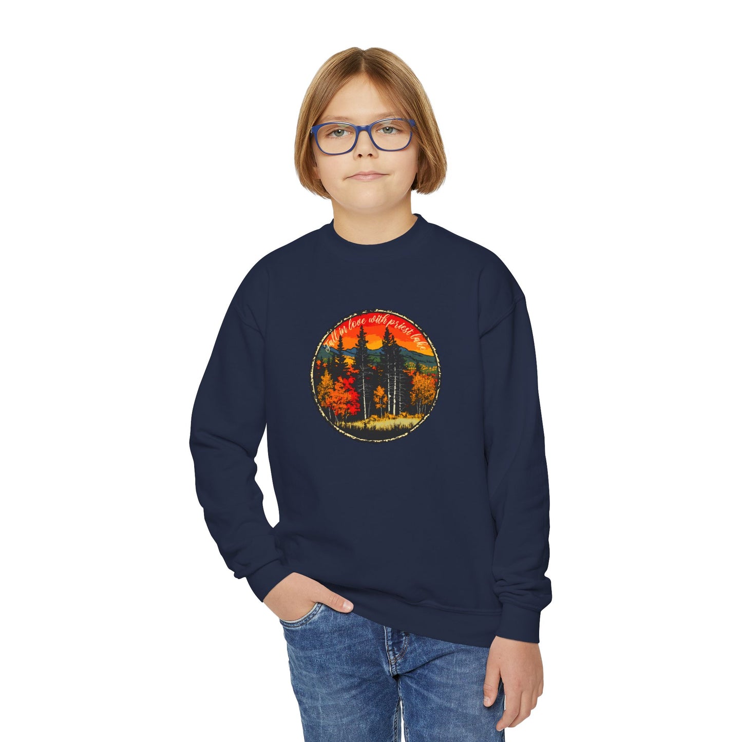 Priest Lake Fall Youth Crewneck Sweatshirt