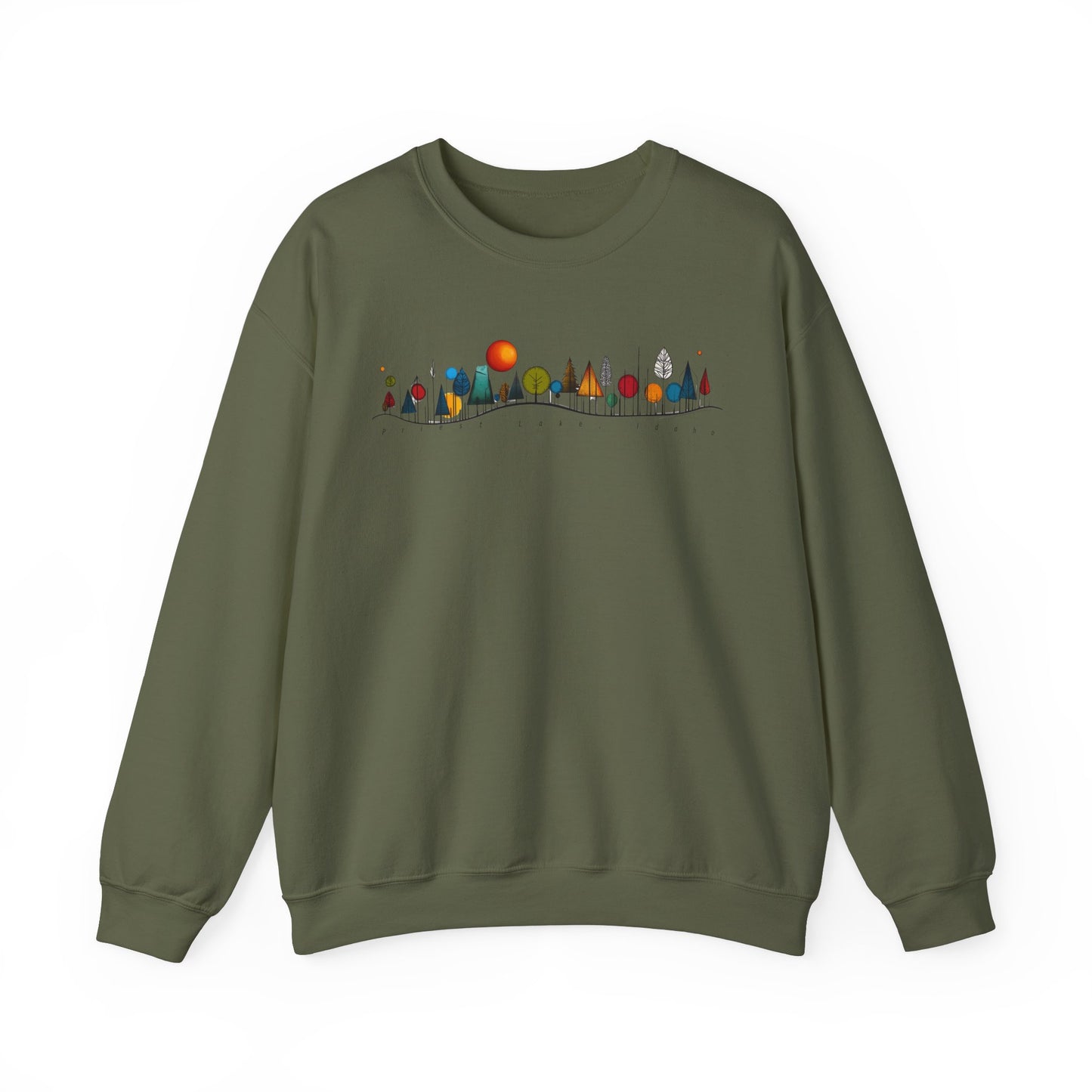 Priest Lake Geometry 5 Heavy Blend™ Crewneck Sweatshirt