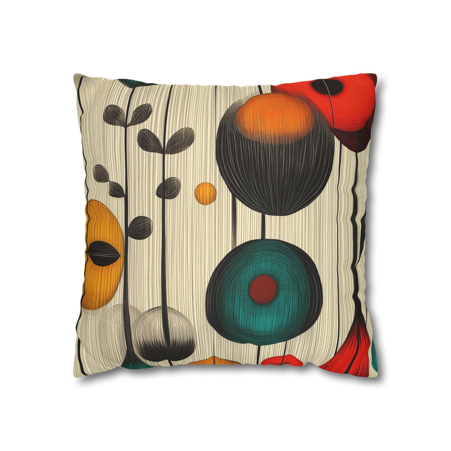 Retro Rhythm - Square Polyester Pillowcase