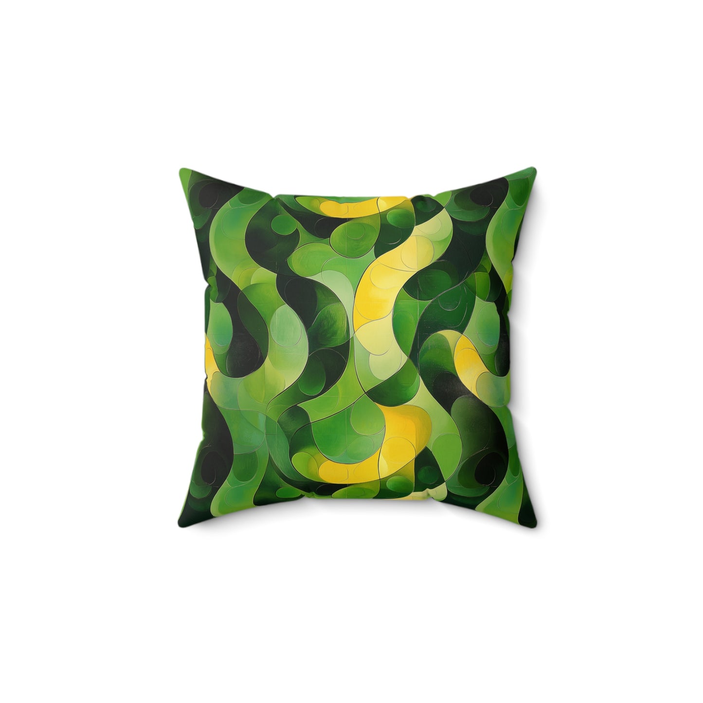 Green Swirlino Polyester Pillow  6