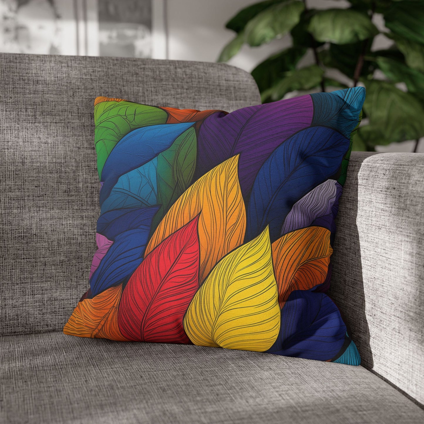 Vibrant Foliage- Square Polyester Pillowcase