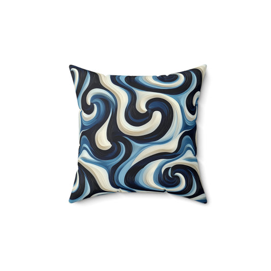 Blue Swirlino Polyester Pillow 9