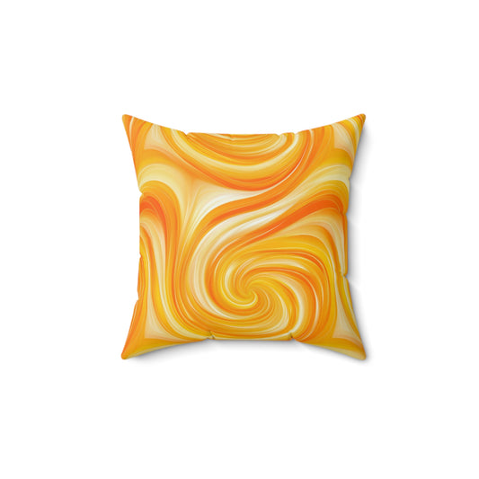 Yellow Swirlino Polyester Pillow 3