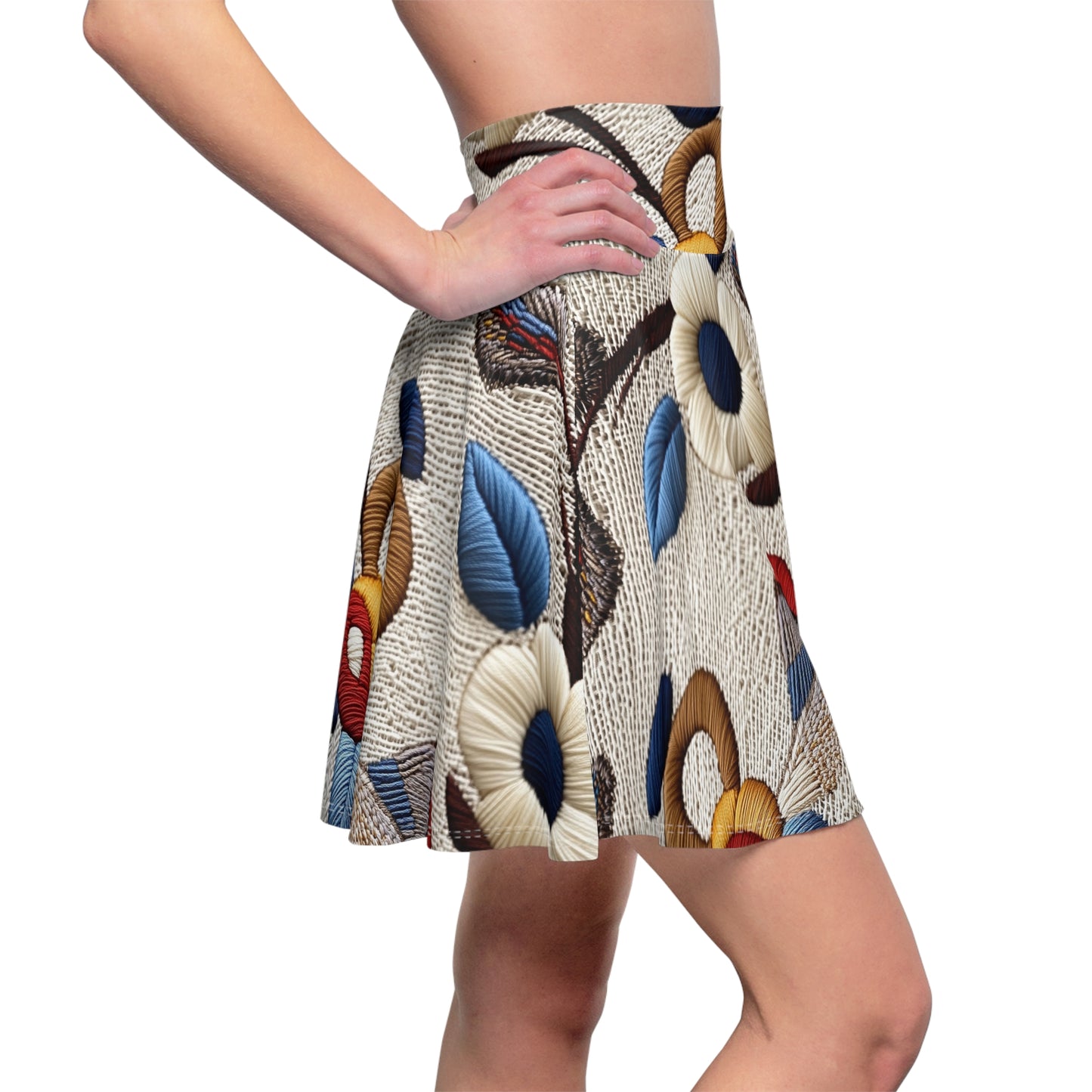 Floral Embroidery Masterpiece Skater Skirt