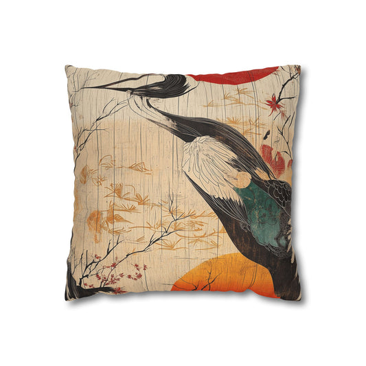 Crane's Grace - Square Polyester Pillowcase