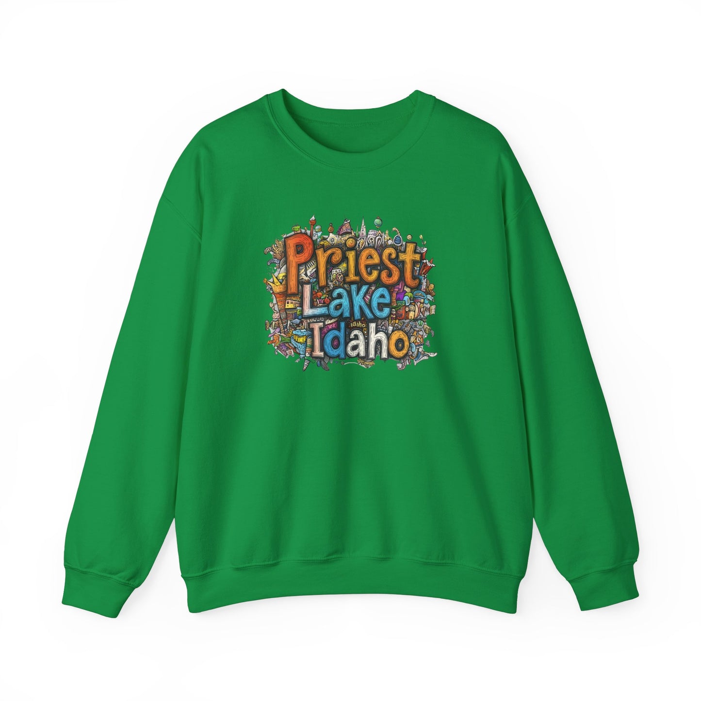 Priest Lake Idaho Fun Heavy Blend™ Crewneck Sweatshirt