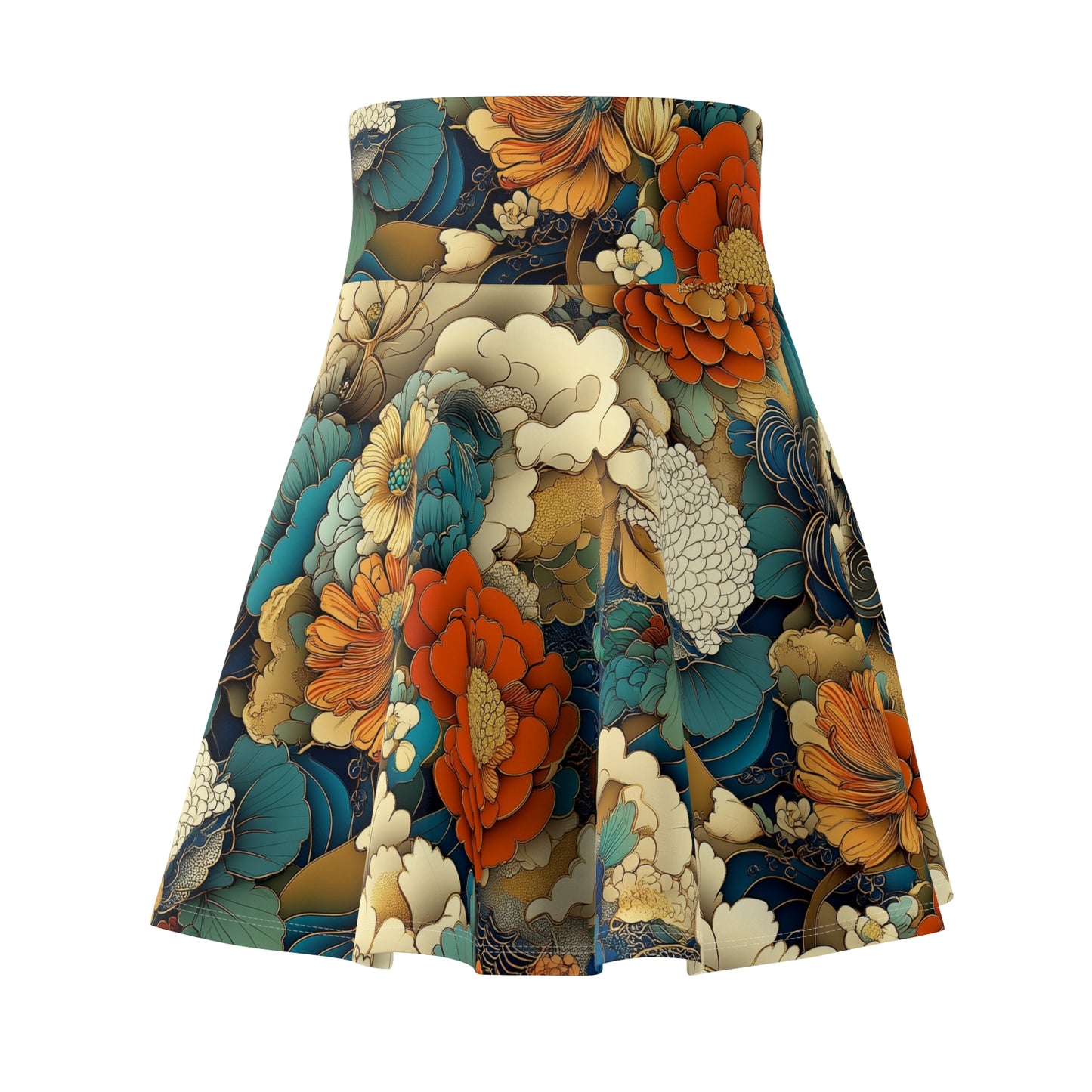 Asian Floral Dream - Skater Skirt