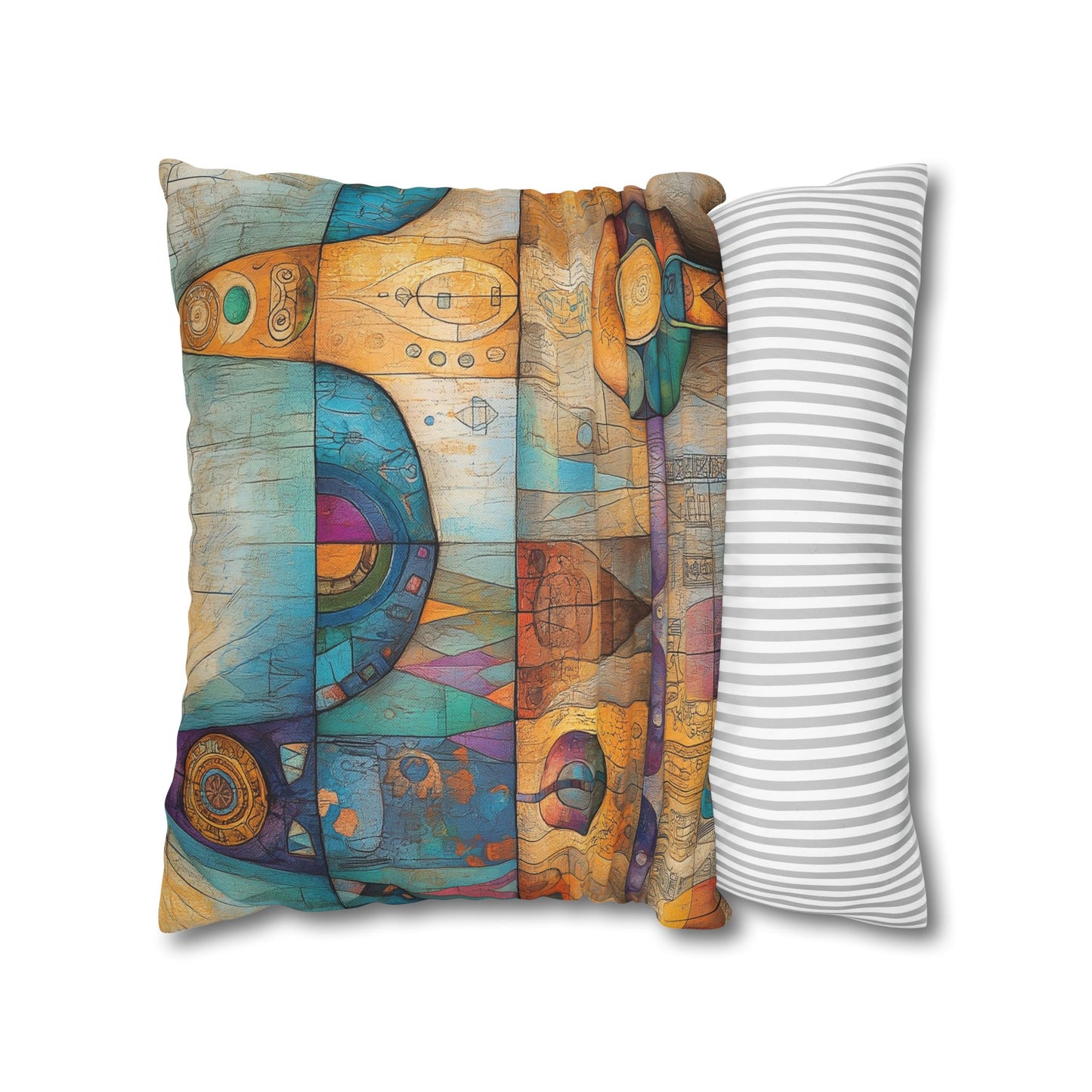 Cosmic Hieroglyphs- Square Polyester Pillowcase