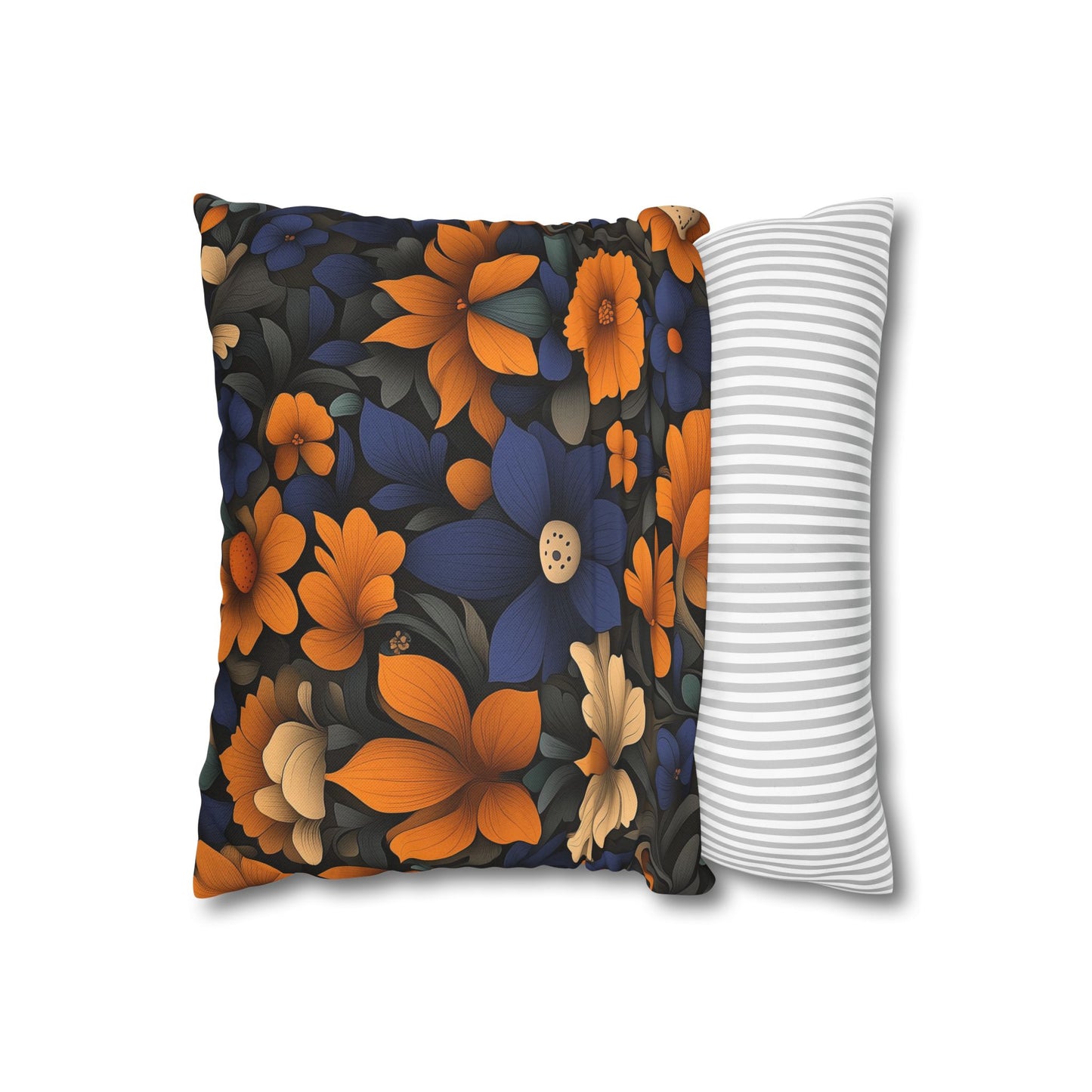 Midnight Blossom- Square Polyester Pillowcase