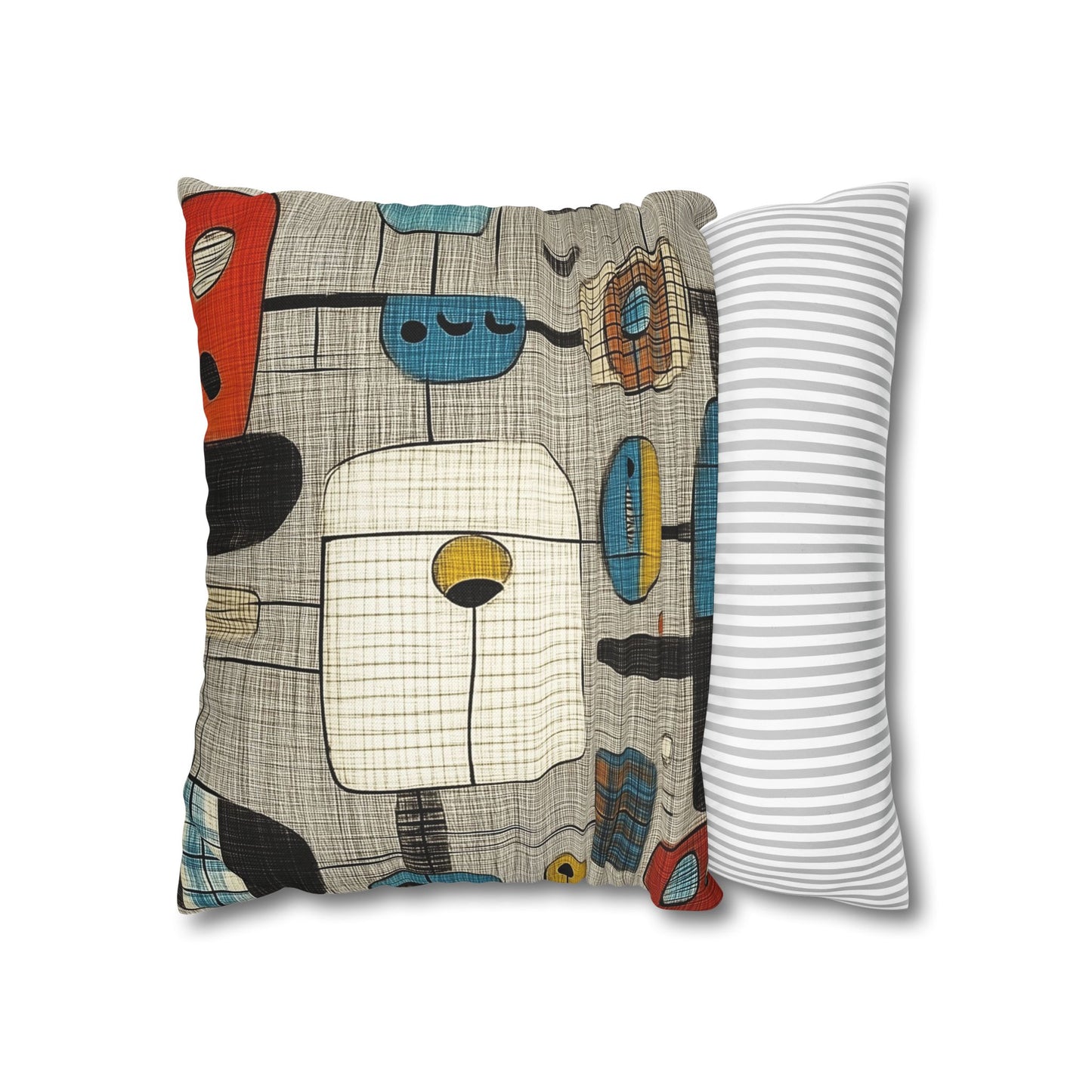 Mid-Century Mosaic - Square Polyester Pillowcase