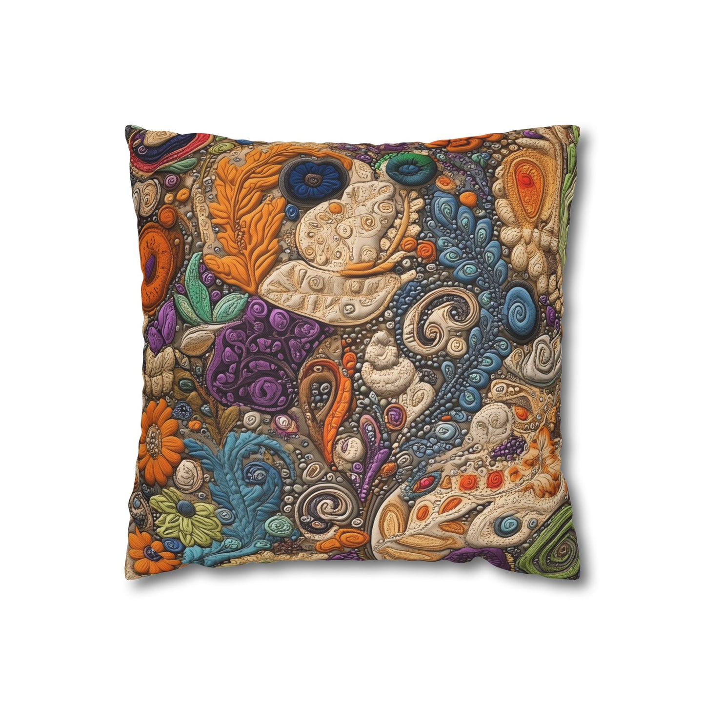 Kaleidoscope Garden- Square Polyester Pillowcase