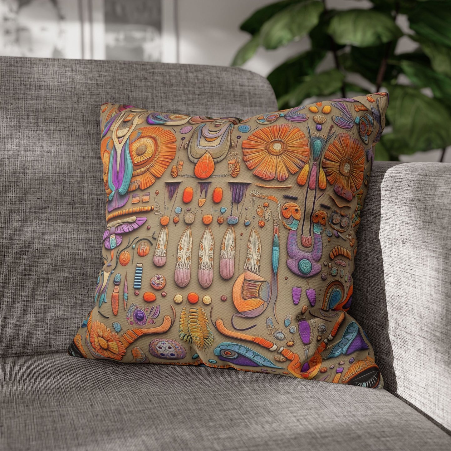 Kaleidoscopic Reverie- Square Polyester Pillowcase