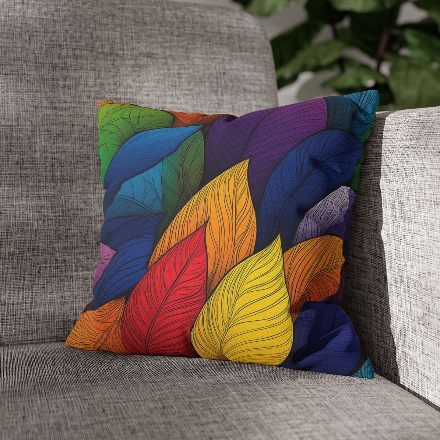 Vibrant Foliage- Square Polyester Pillowcase