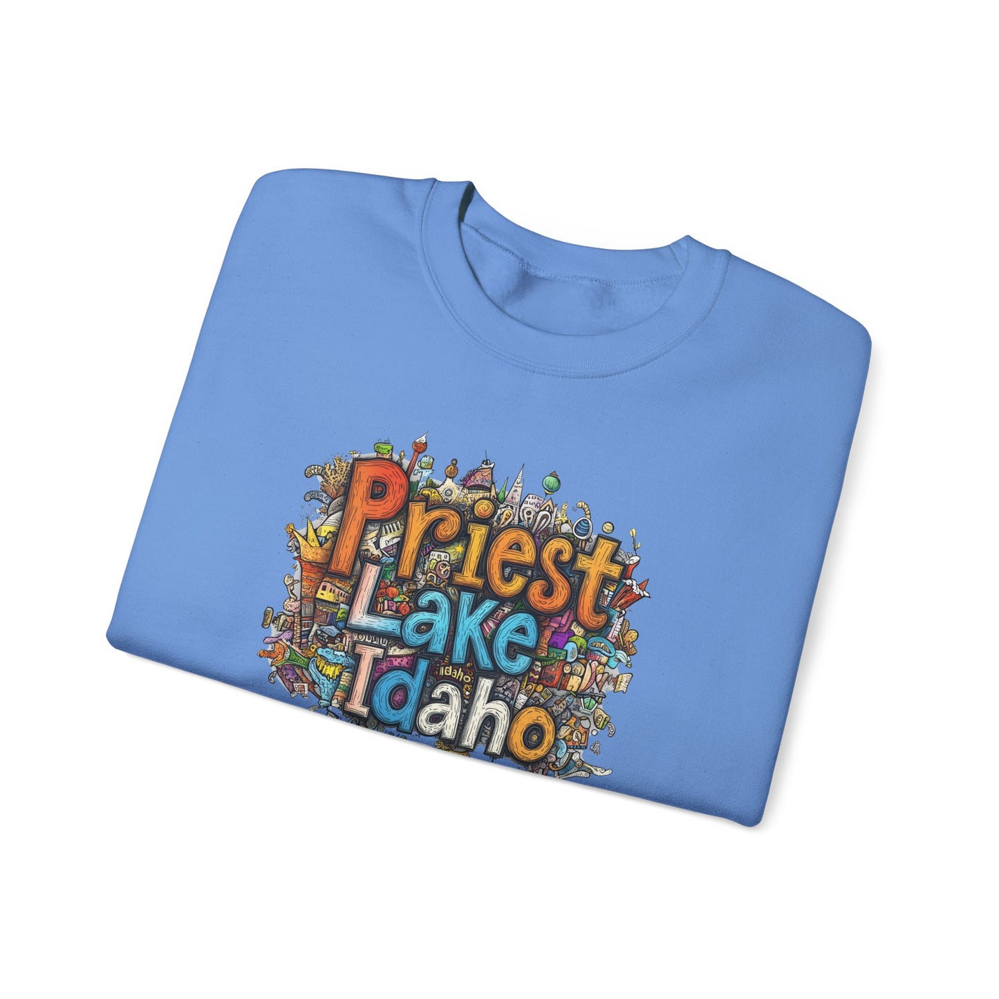 Priest Lake Idaho Fun Heavy Blend™ Crewneck Sweatshirt