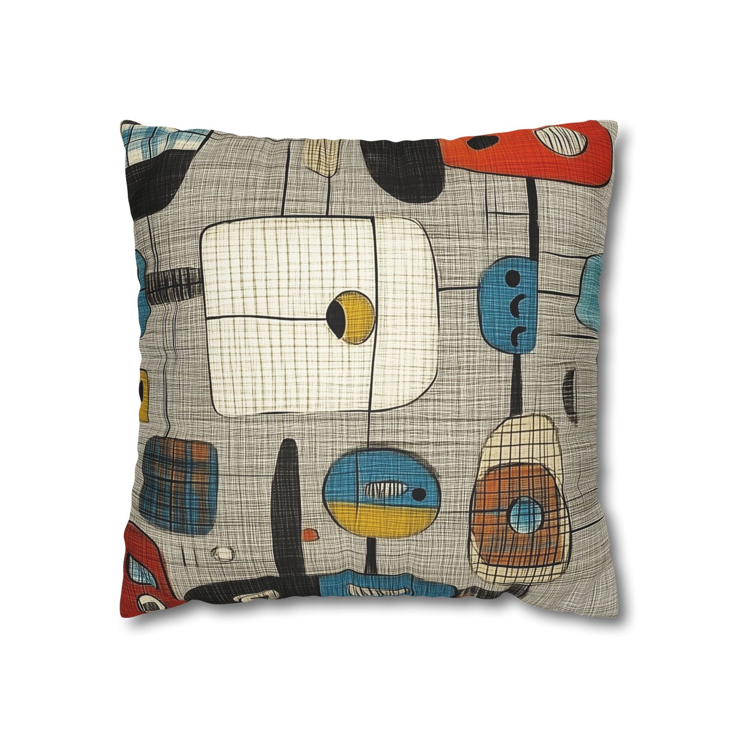 Mid-Century Mosaic - Square Polyester Pillowcase