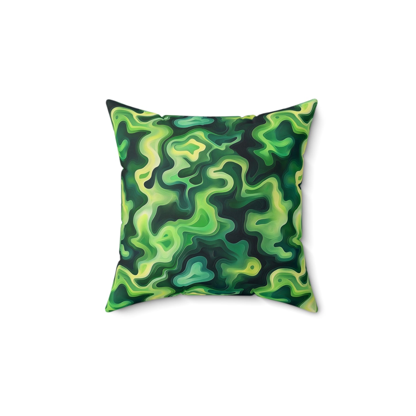 Green Swirlino Polyester Pillow  8