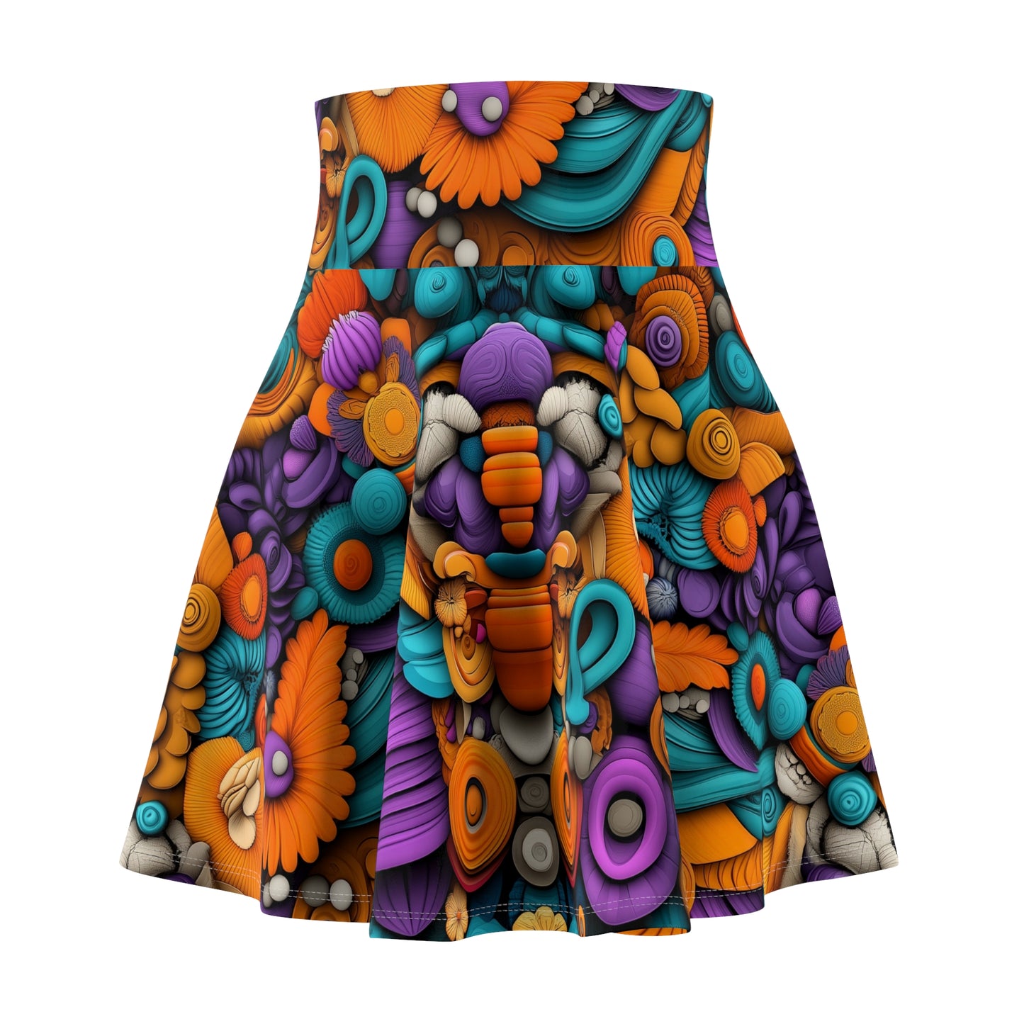 Kaleidoscopic Visage - Skater Skirt