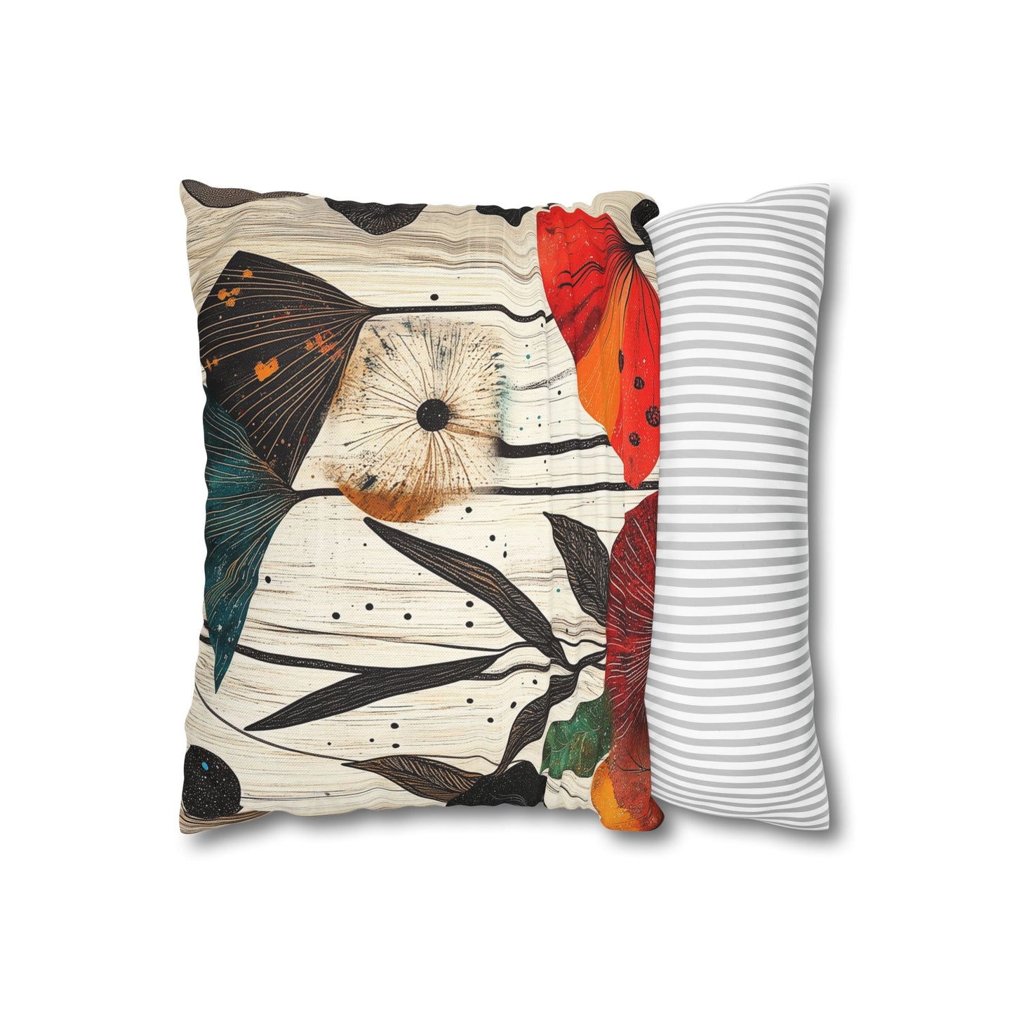 Vibrant Botanicals - Square Polyester Pillowcase