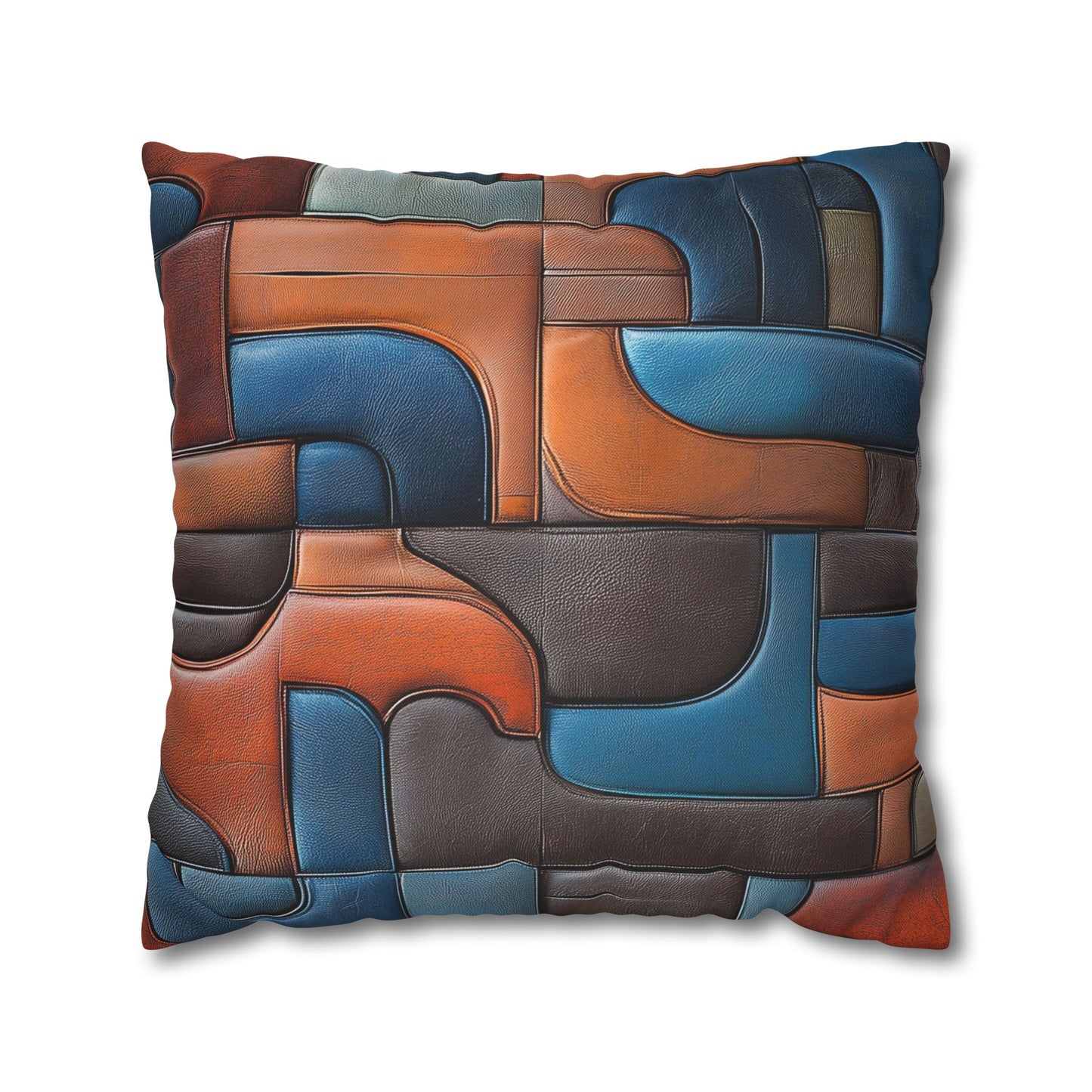 Leather Mosaic - Square Polyester Pillowcase