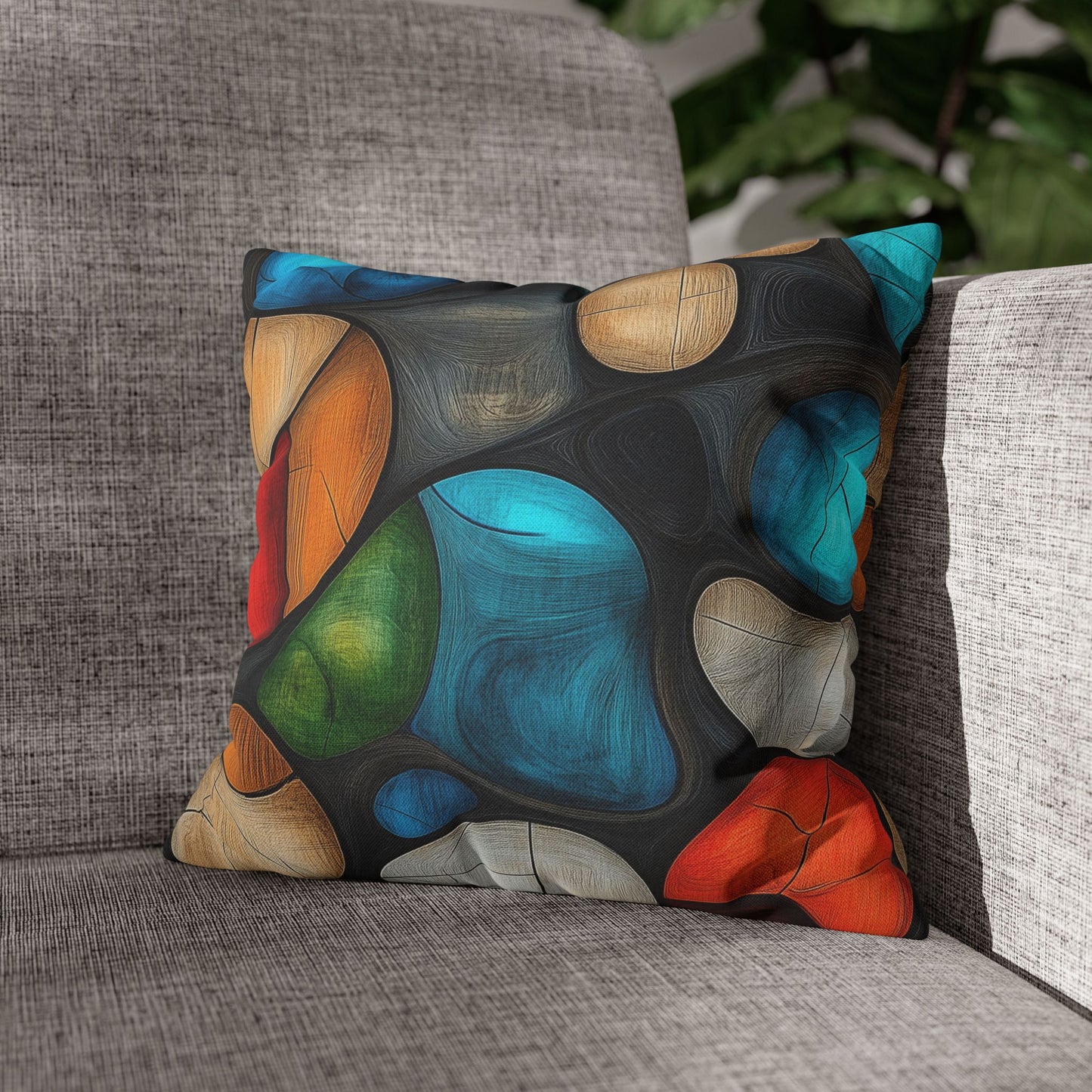 River Rocks - Square Polyester Pillowcase