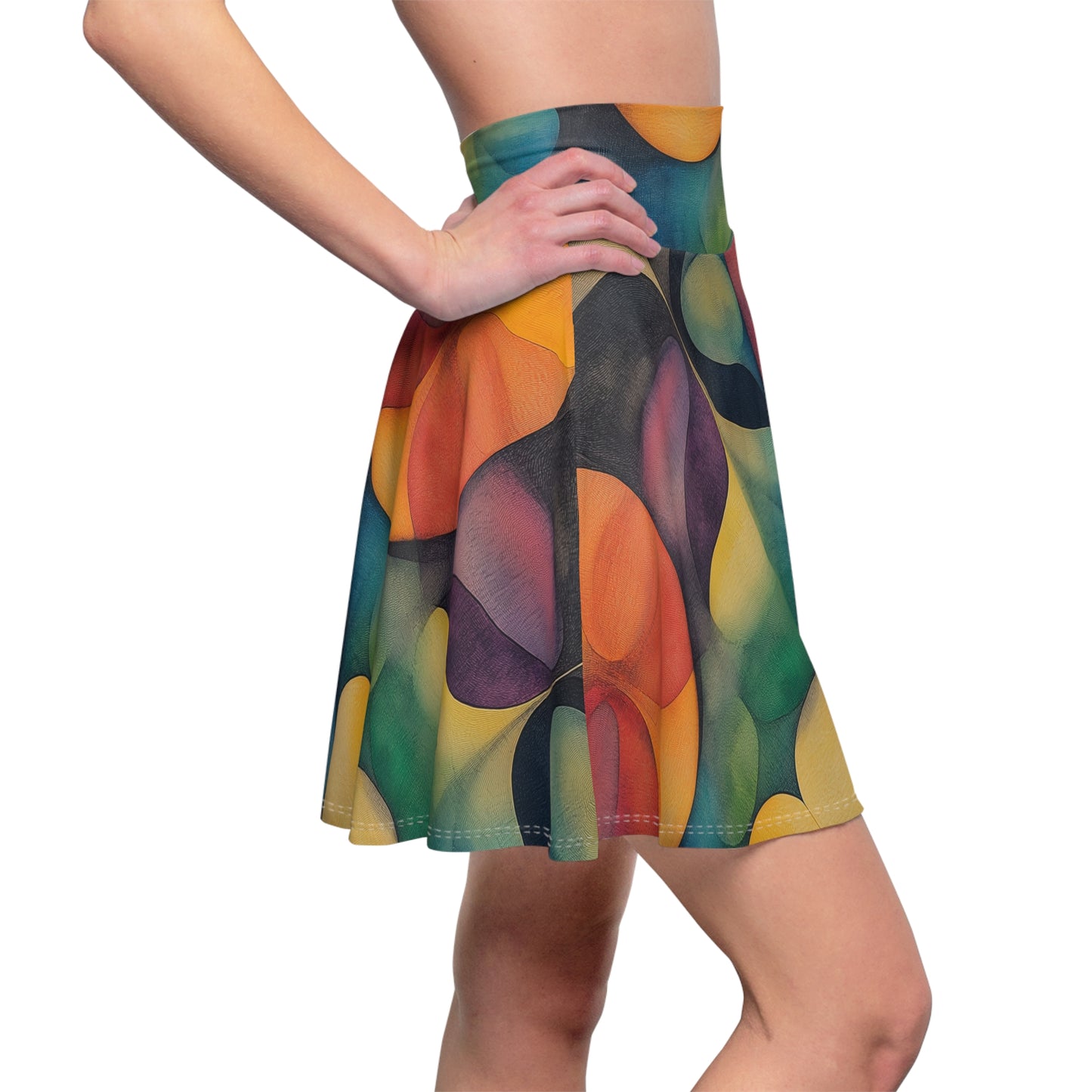 Vibrant Intersections Skater Skirt