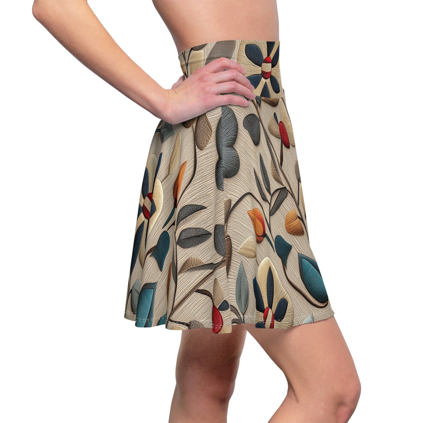 Embroidered Garden Delight - Skater Skirt