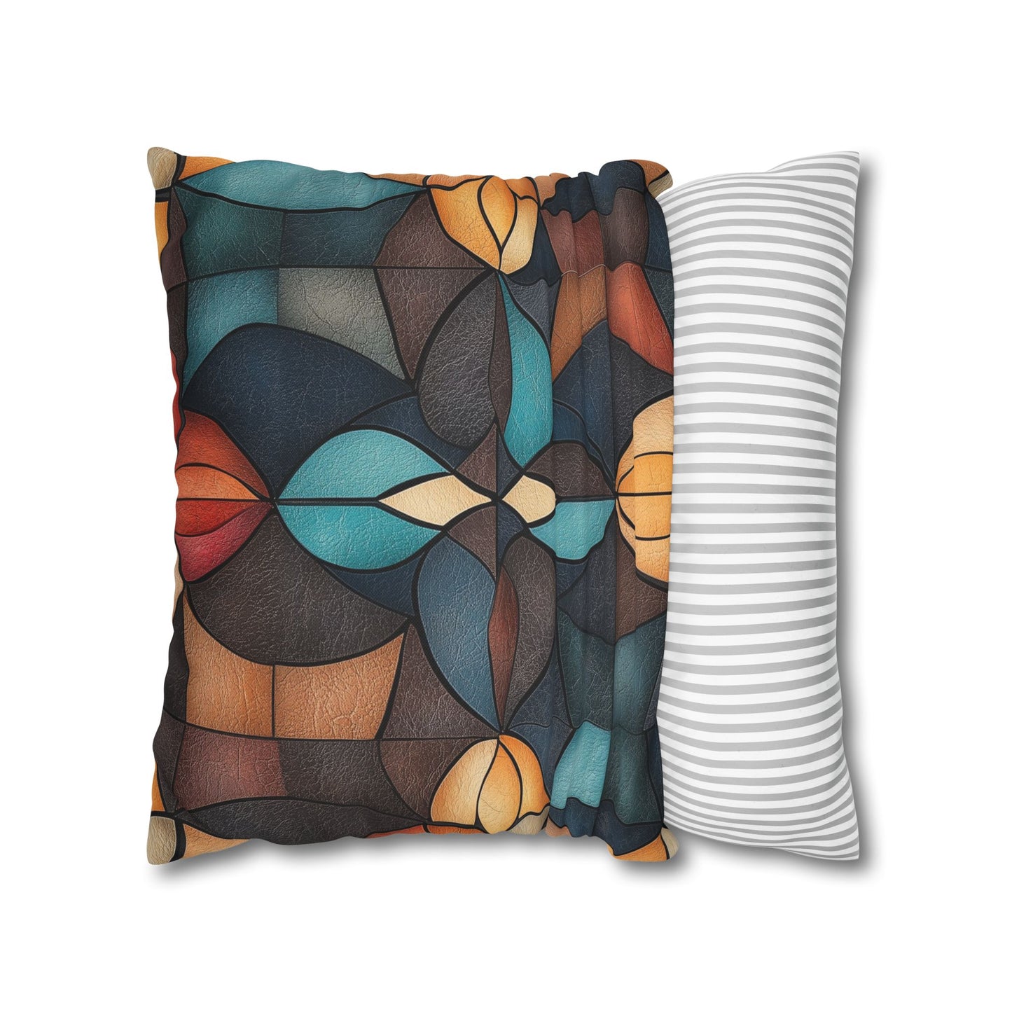 Stained Glass Symphony - Square Polyester Pillowcase