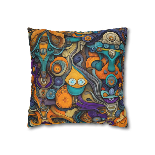 Swirling Visions- Square Polyester Pillowcase