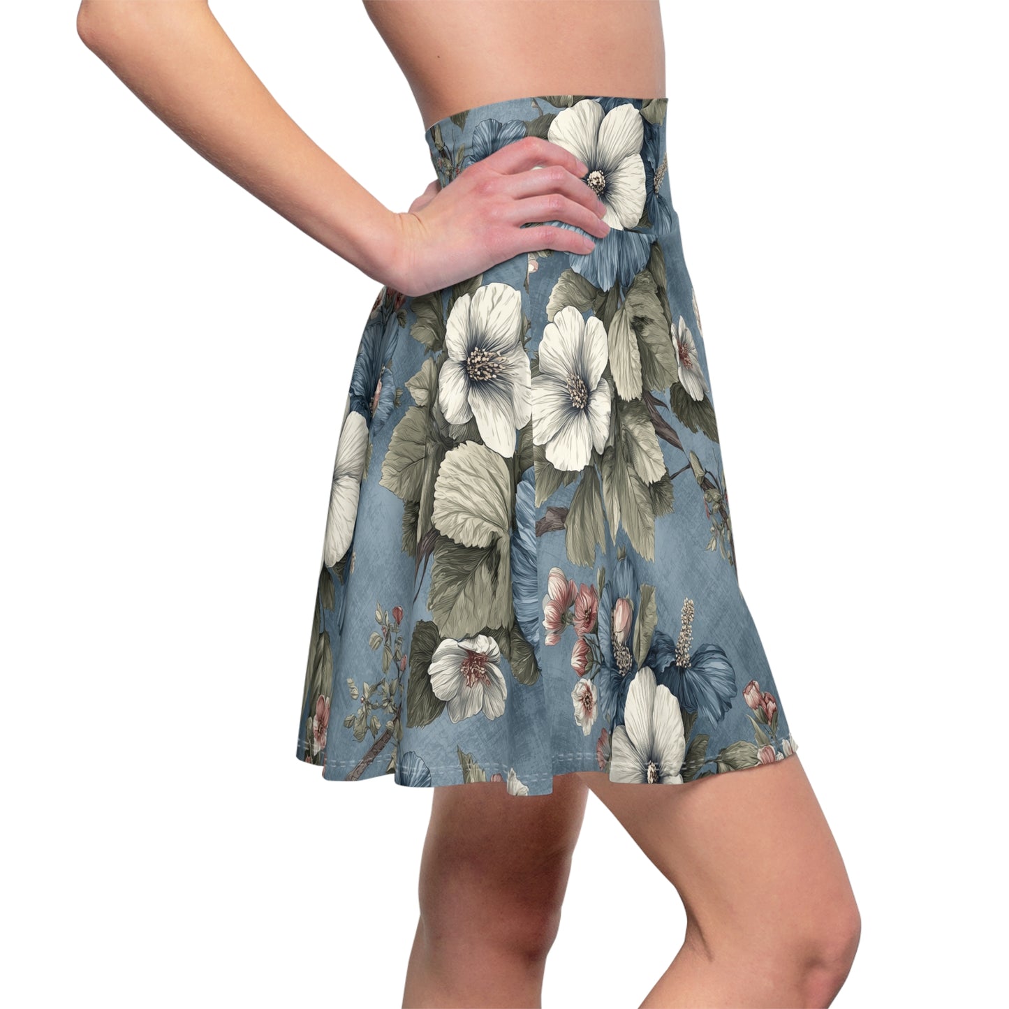 Flower Blue Skater Skirt