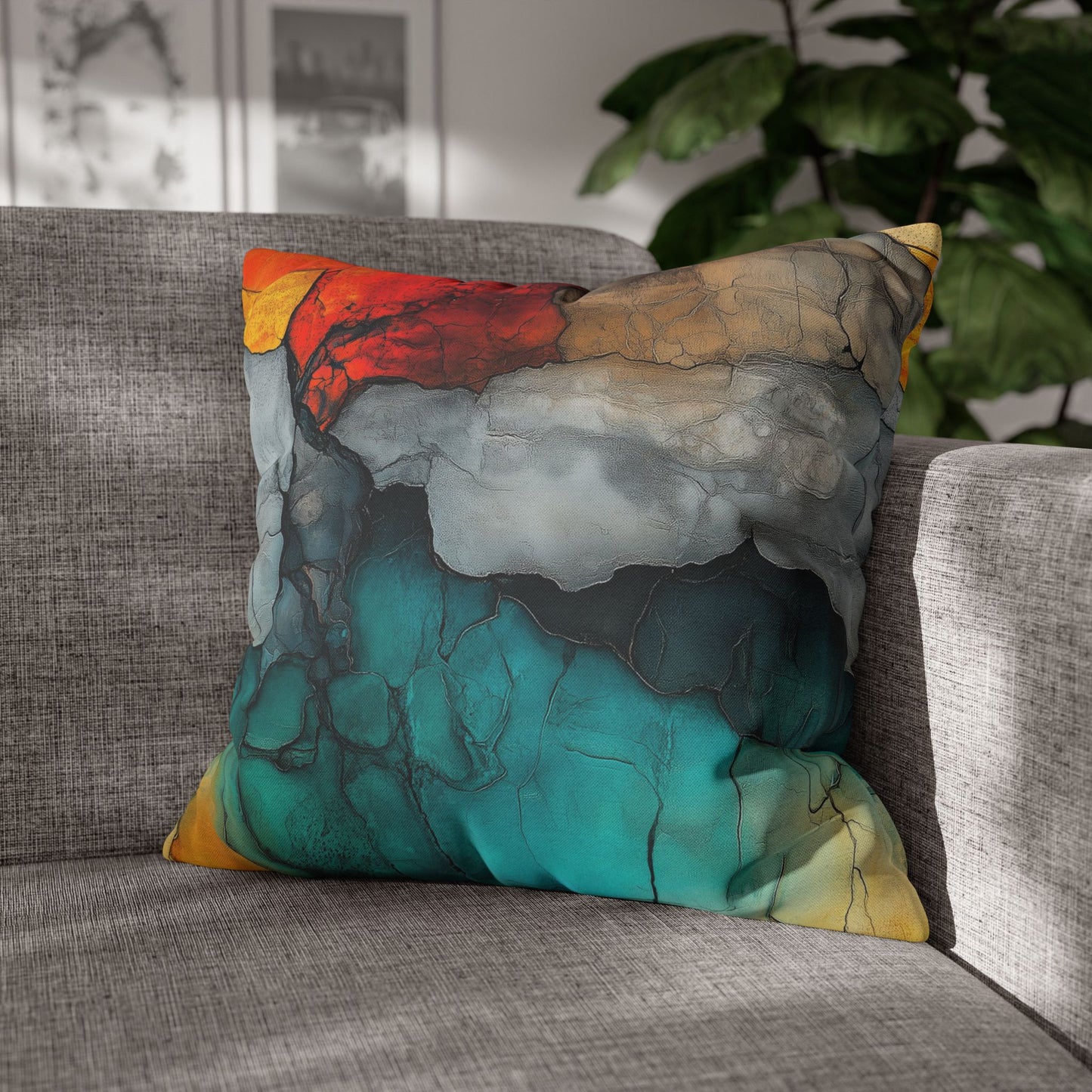 Molten Flow - Square Polyester Pillowcase