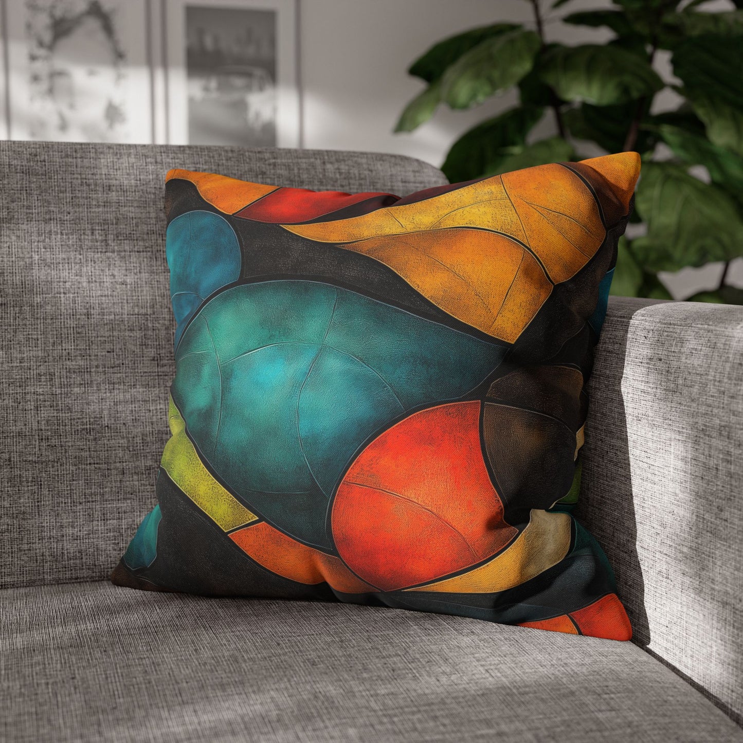 Chromatic Curves - Square Polyester Pillowcase