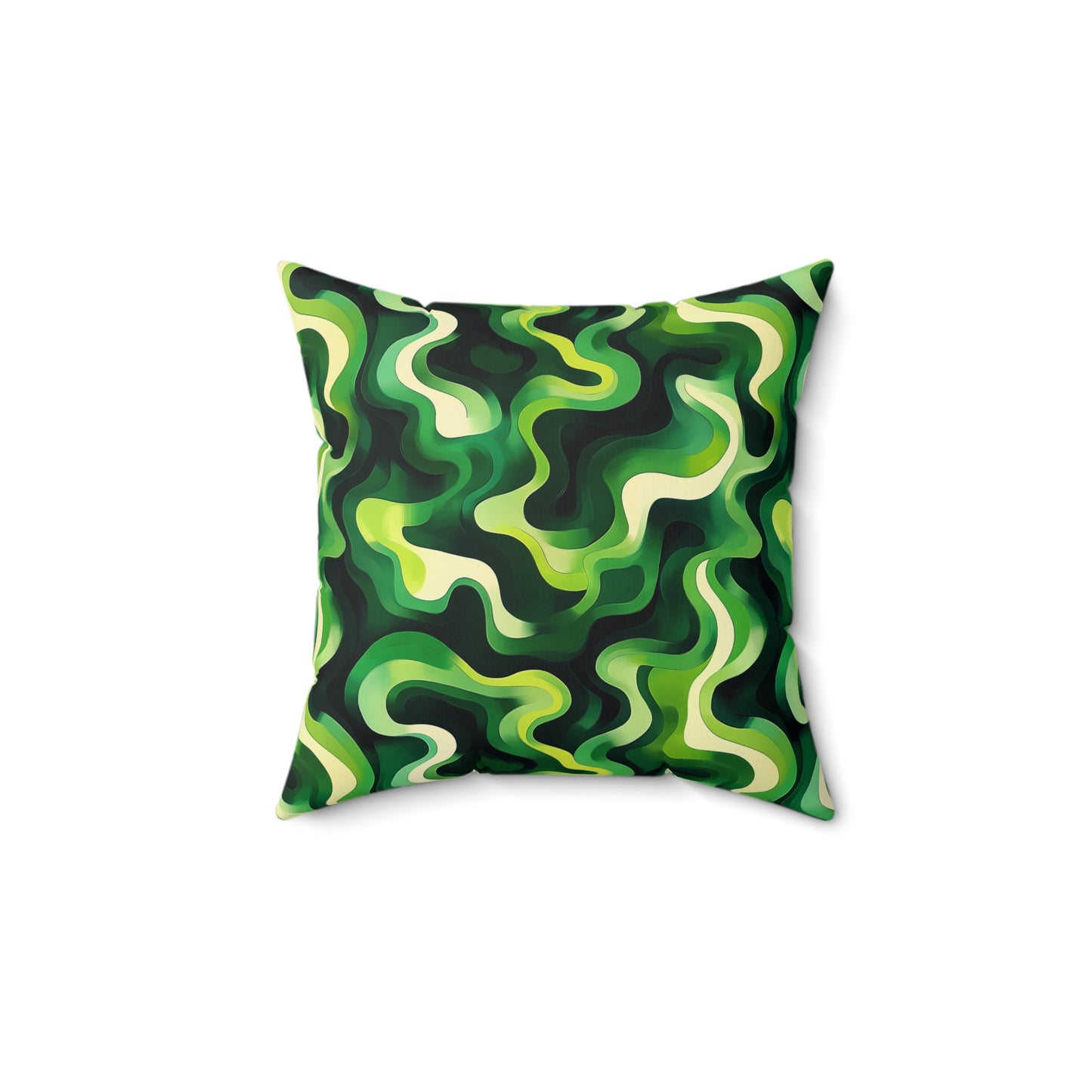 Green Swirlino Polyester Pillow  13