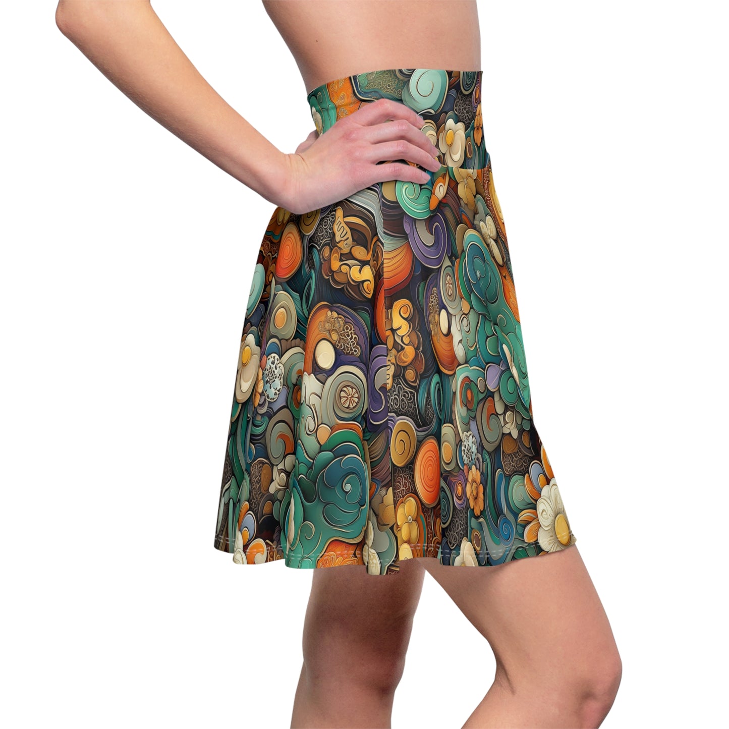 Oceanic Bloom - Skater Skirt