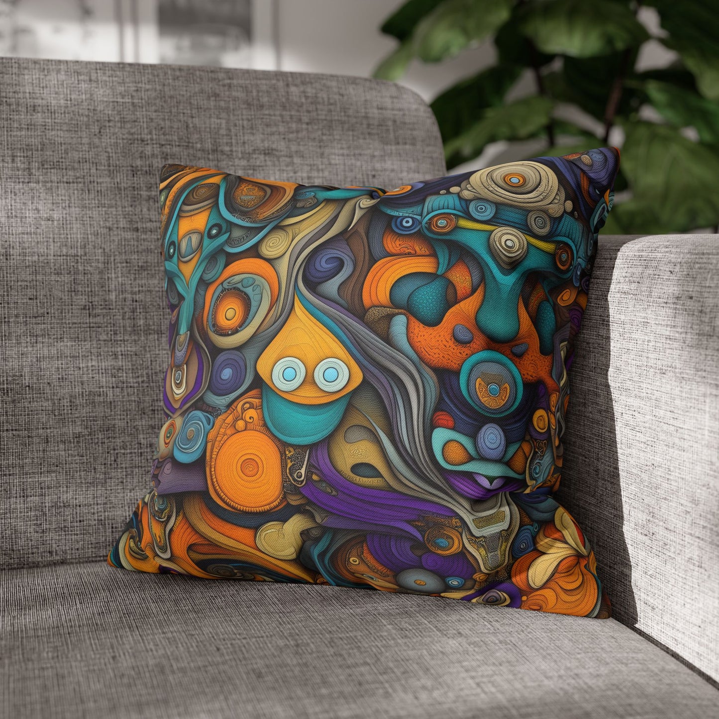 Swirling Visions- Square Polyester Pillowcase