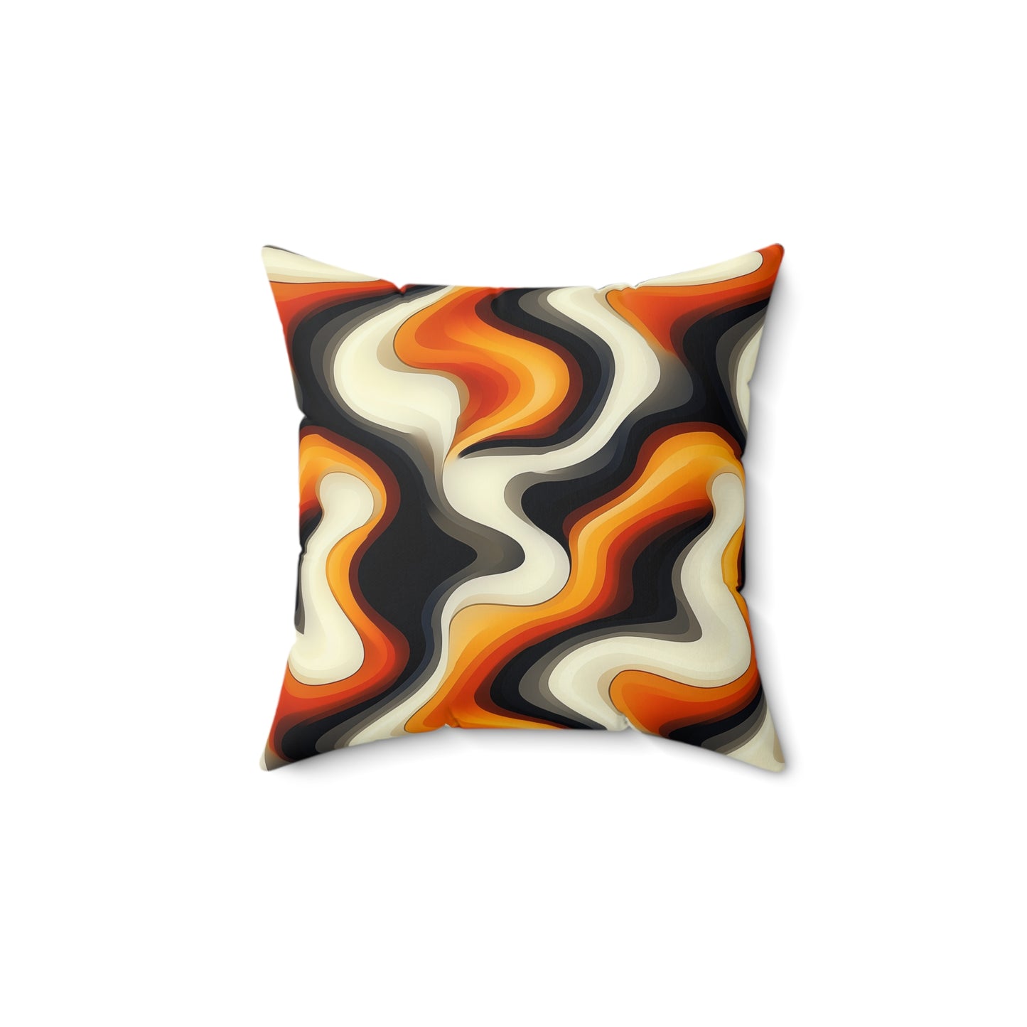 Brown Swirlino Polyester Pillow 3