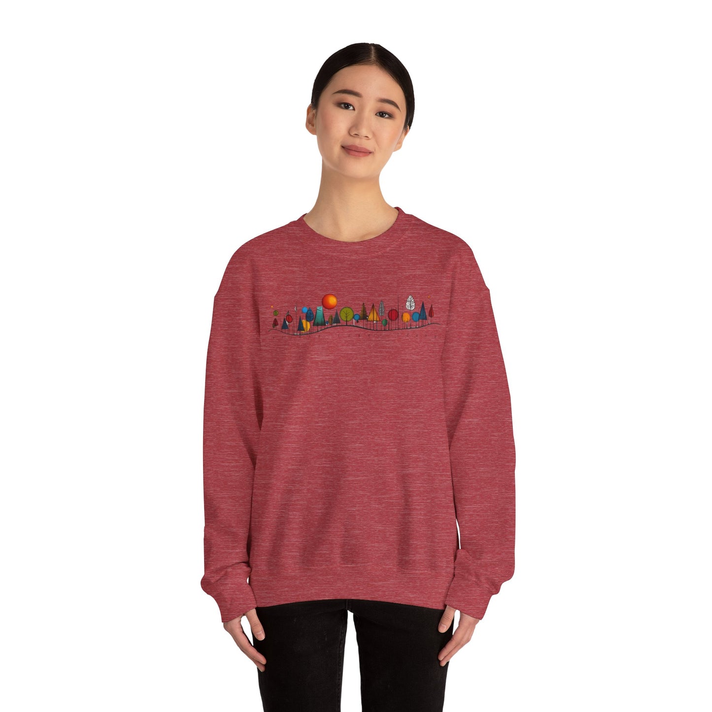 Priest Lake Geometry 5 Heavy Blend™ Crewneck Sweatshirt