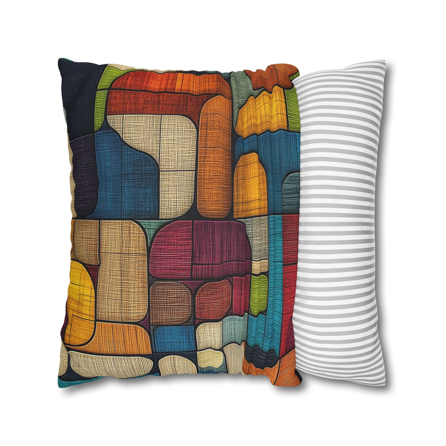 Geometric Mosaic - Square Polyester Pillowcase