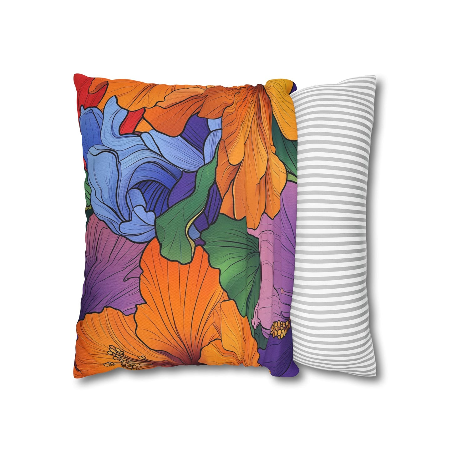 Tropical Kaleidoscope- Square Polyester Pillowcase