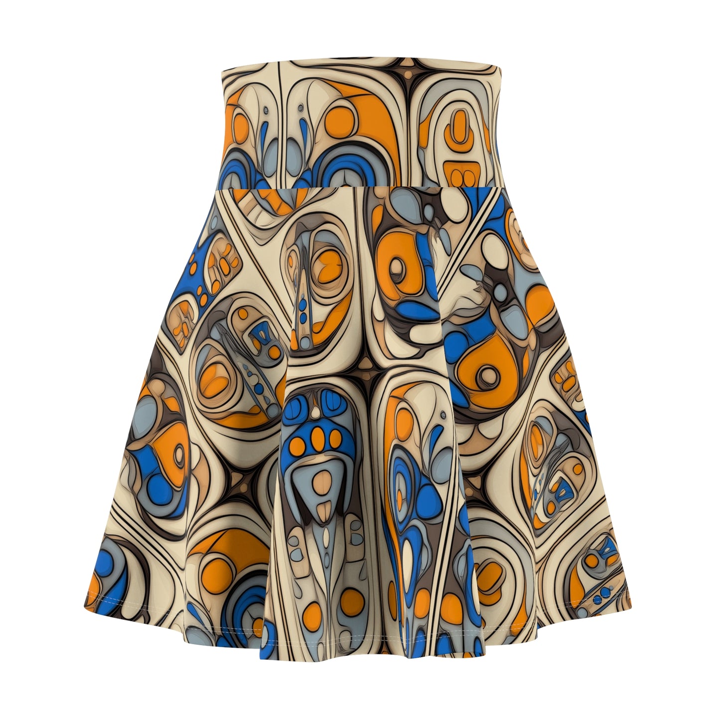 Geometric Echoes - Skater Skirt