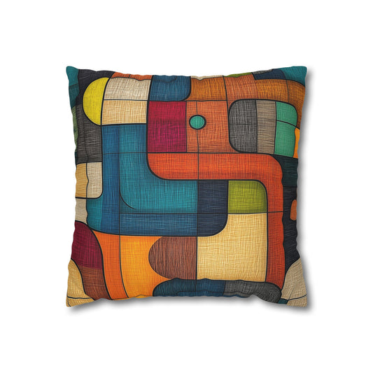 Vibrant Mosaic - Square Polyester Pillowcase