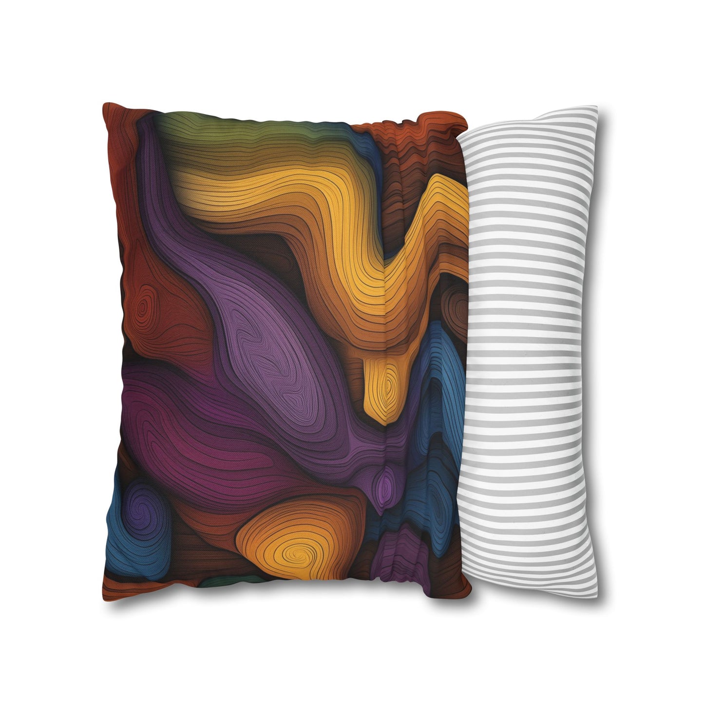 Organic Waves- Square Polyester Pillowcase