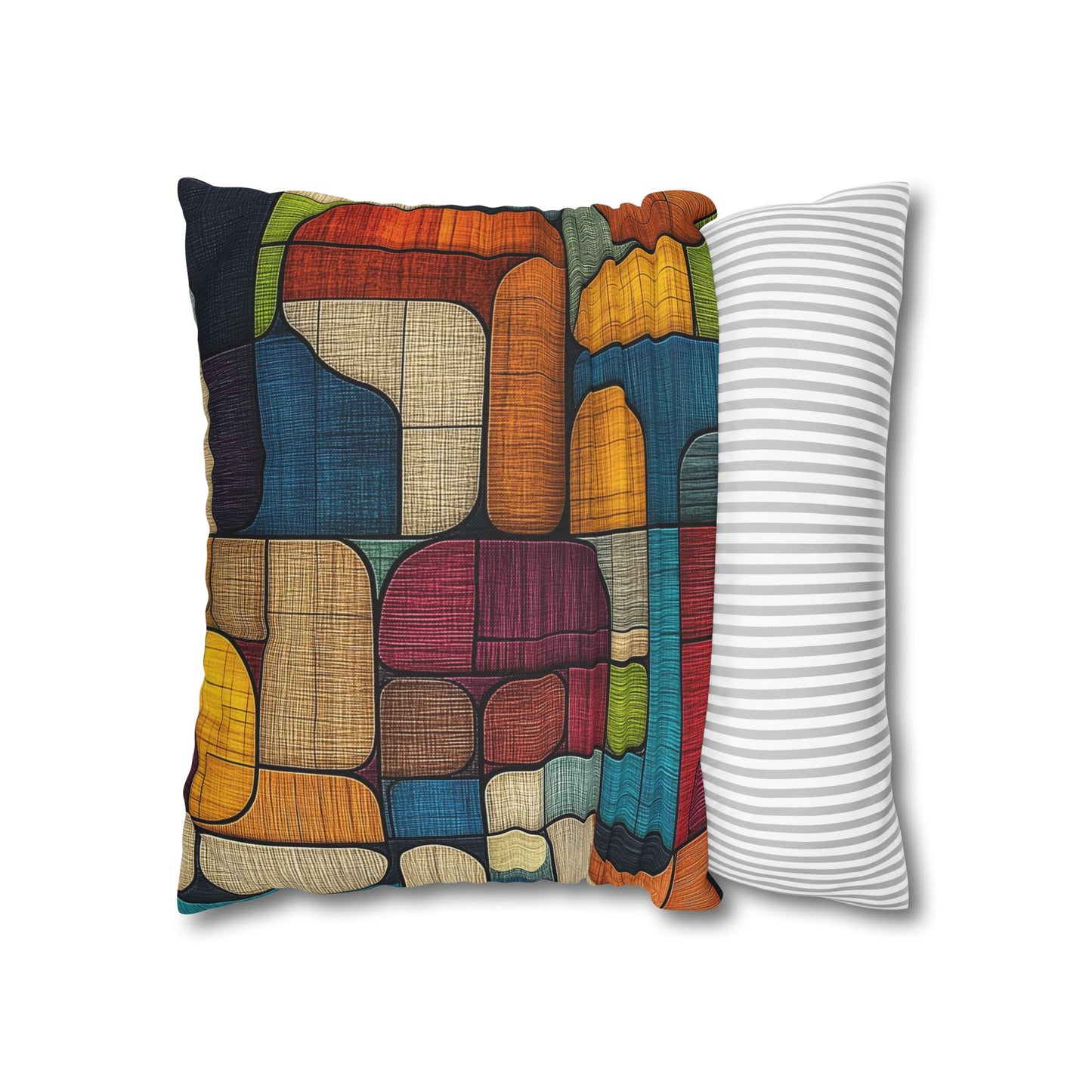 Geometric Mosaic - Square Polyester Pillowcase