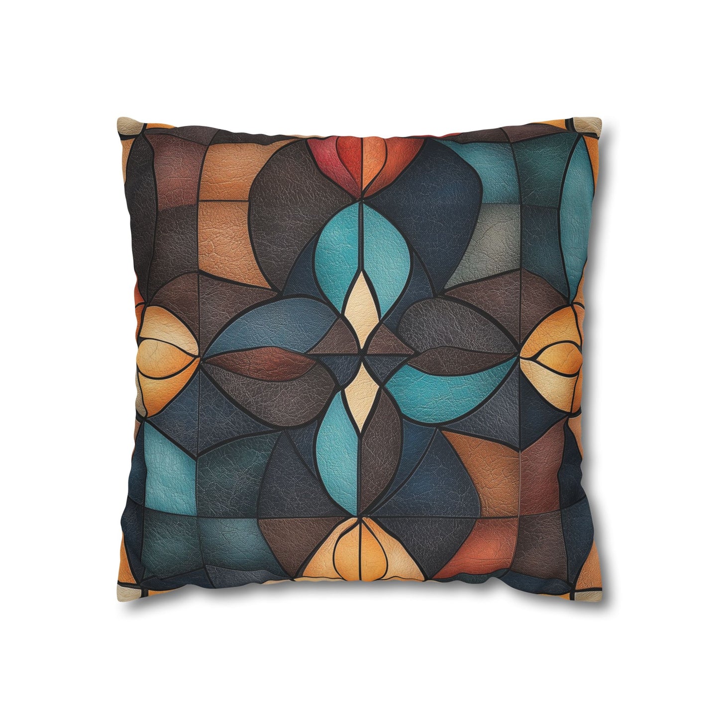 Stained Glass Symphony - Square Polyester Pillowcase