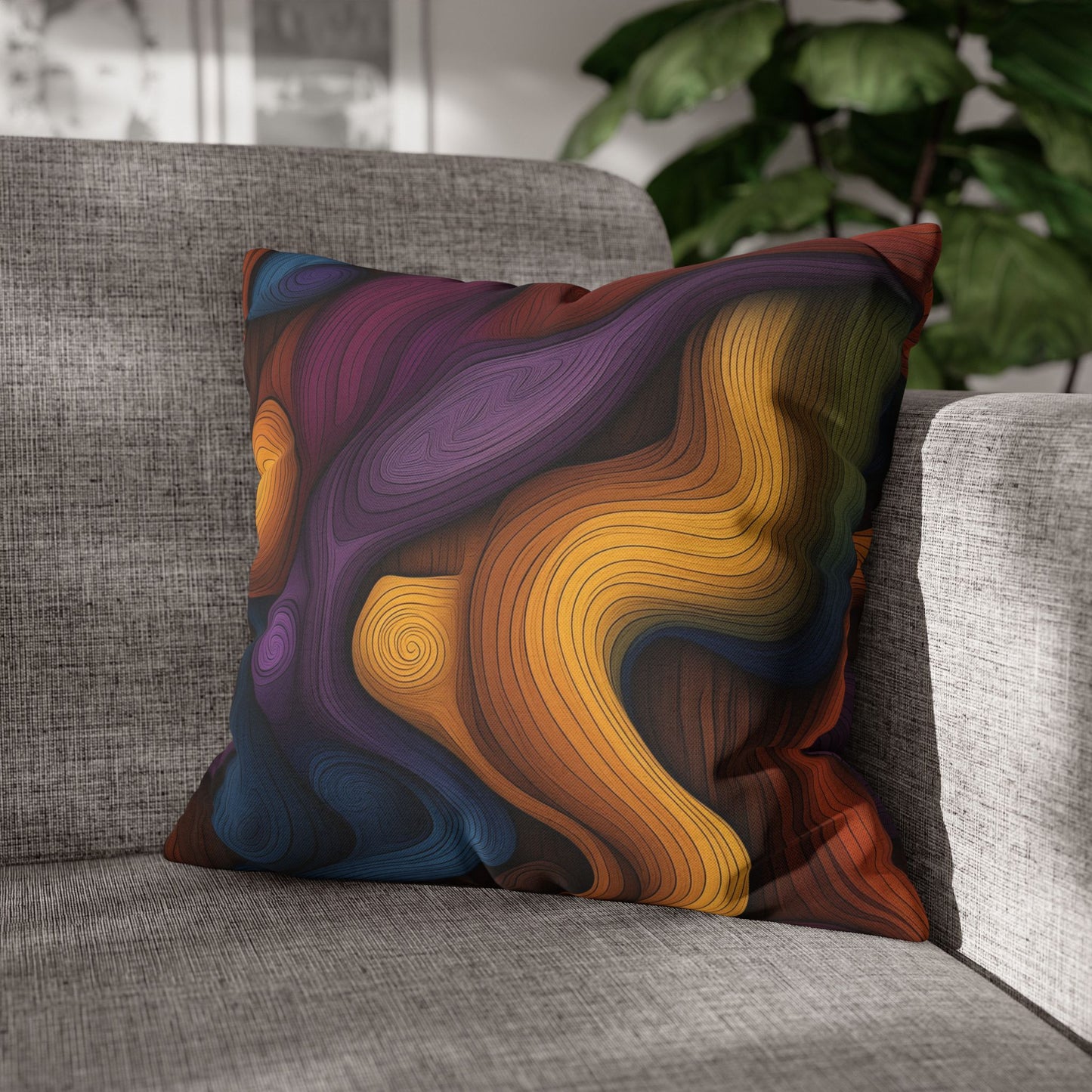 Organic Waves- Square Polyester Pillowcase